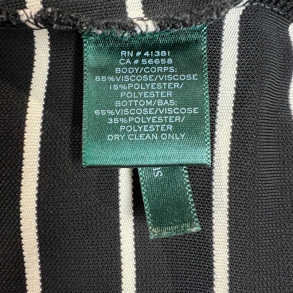 Lauren Ralph‎ Lauren Tunic Top Womens XL Black Cream Twofer Stripe Long Sleeve - Picture 8 of 8